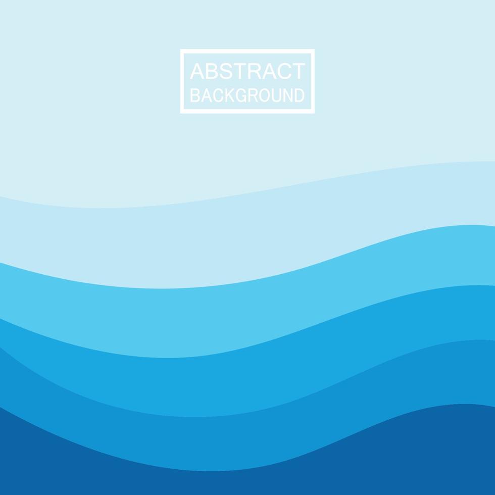 Blue wave vector abstract background flat design stock illustration