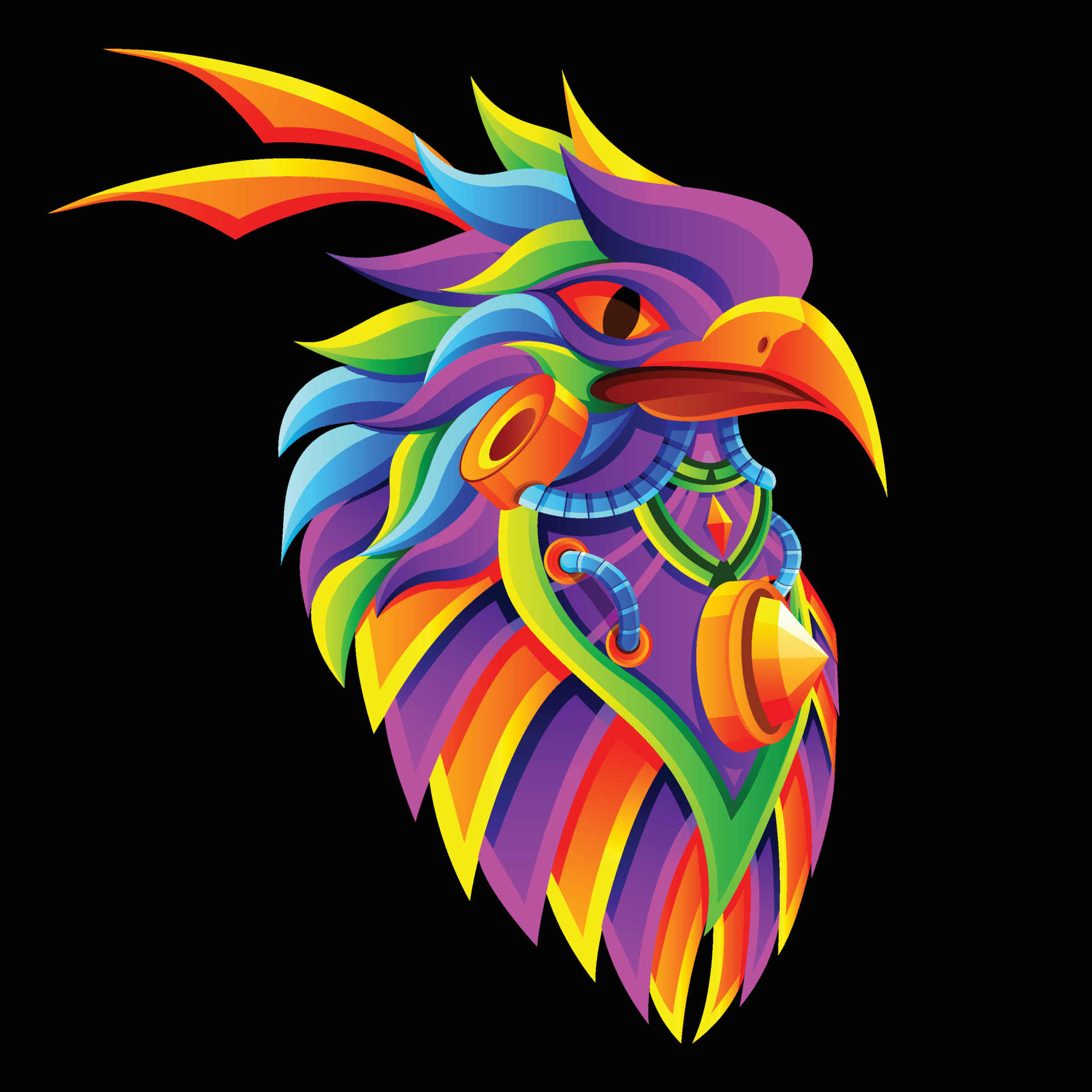 eagle warrior head illustration, with headband and power necklace.  character illustration with colorful drawing or wpap style. for printing  t-shirts, tattoo, mascot, logo, poster and mechandise. 5948801 Vector Art  at Vecteezy