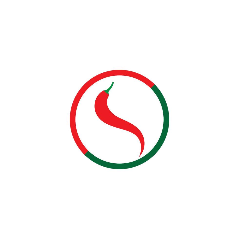 Red hot natural chili icon vector Illustration