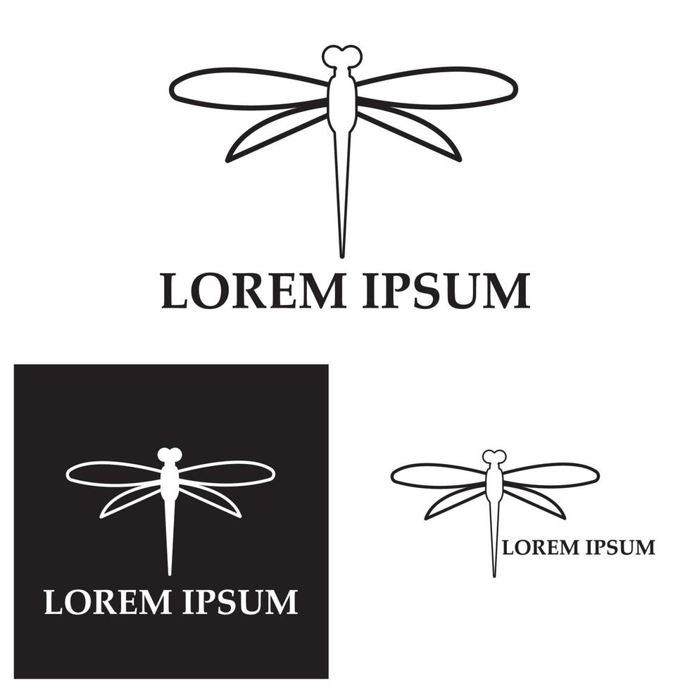 Dragonfly illustration icon design template vector