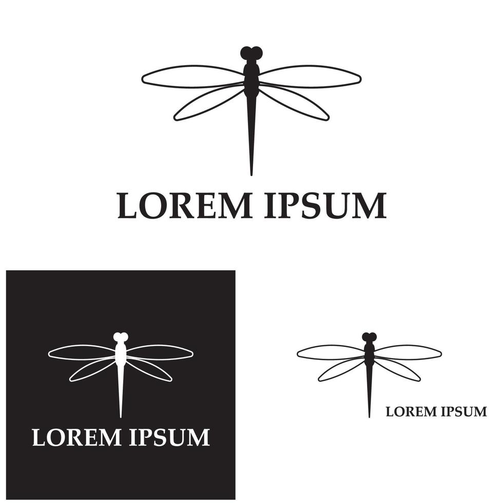 Dragonfly illustration icon design template vector