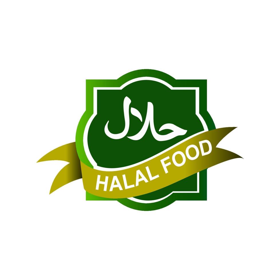 vector de plantilla de etiqueta de comida halal