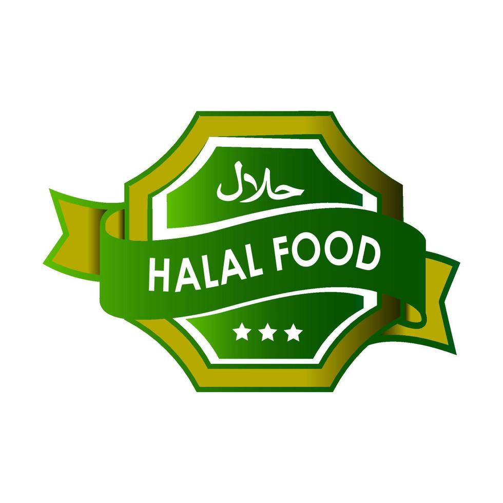 vector de plantilla de etiqueta de comida halal