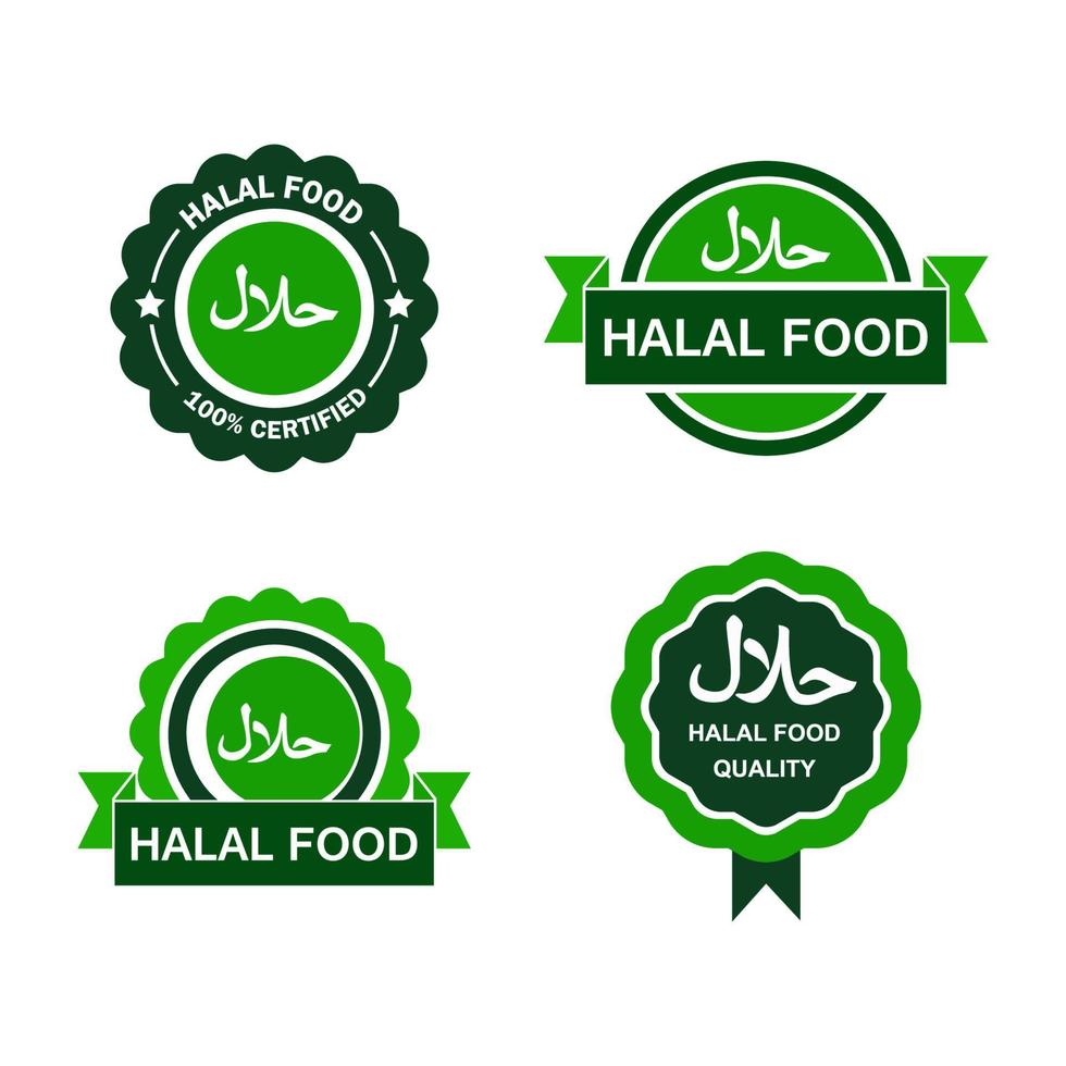 Halal Food Label Template Vector