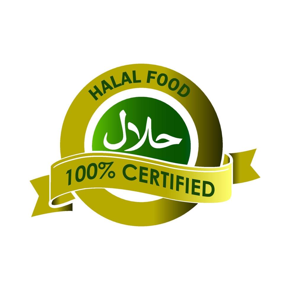 vector de plantilla de etiqueta de comida halal