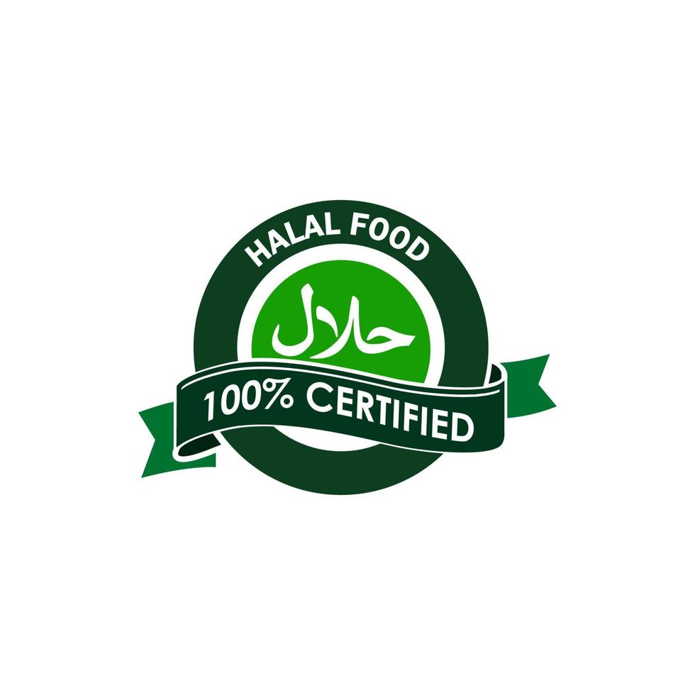 vector de plantilla de etiqueta de comida halal