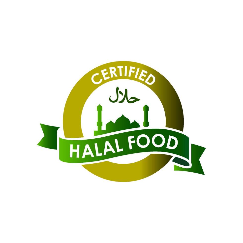 Halal Food Label Template Vector