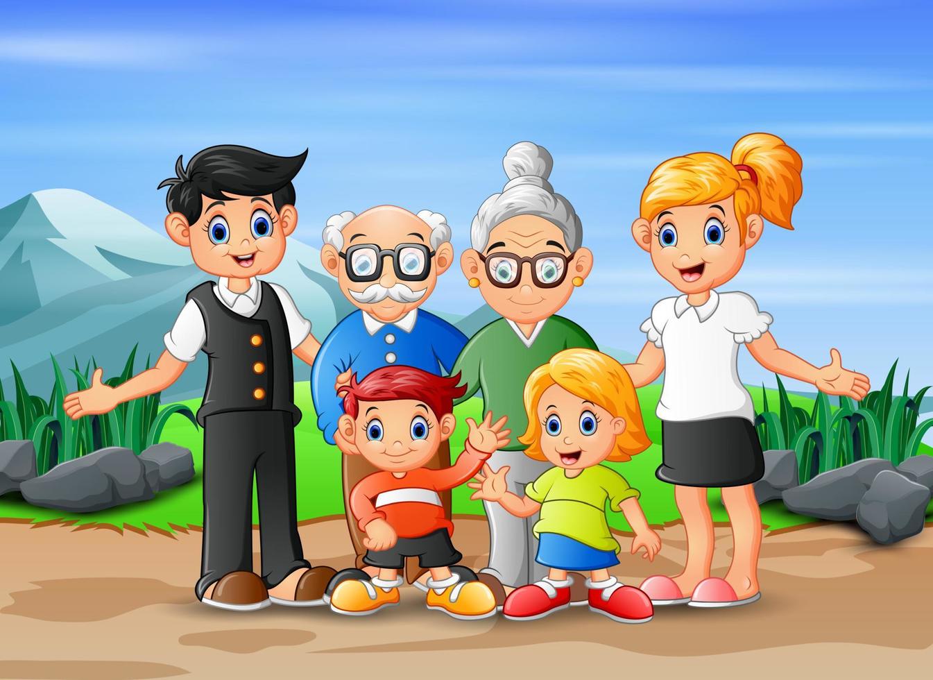 Happy family member vacation in the park vector