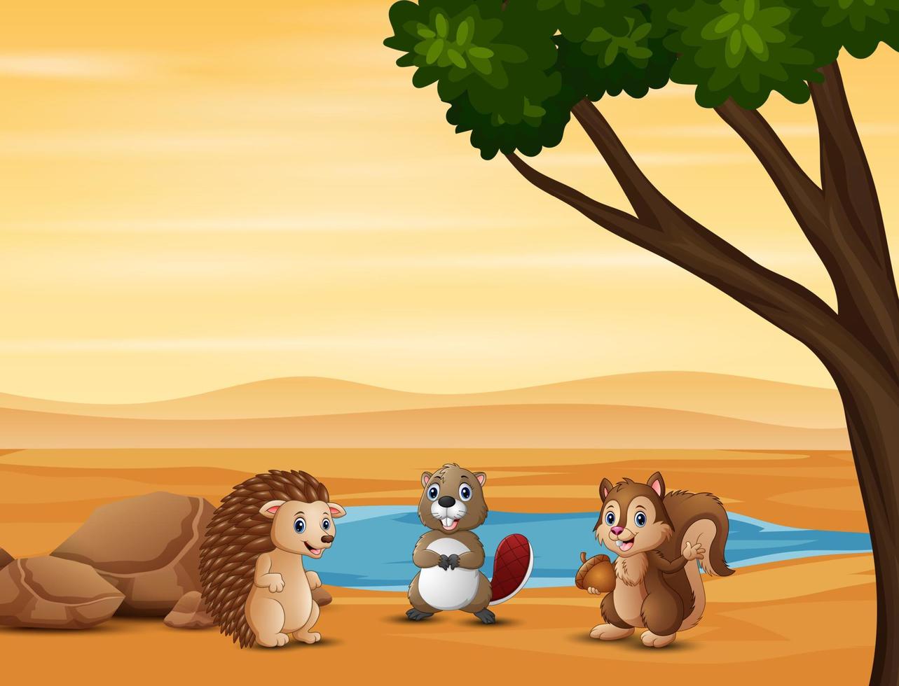 The various animals living in the desert vector