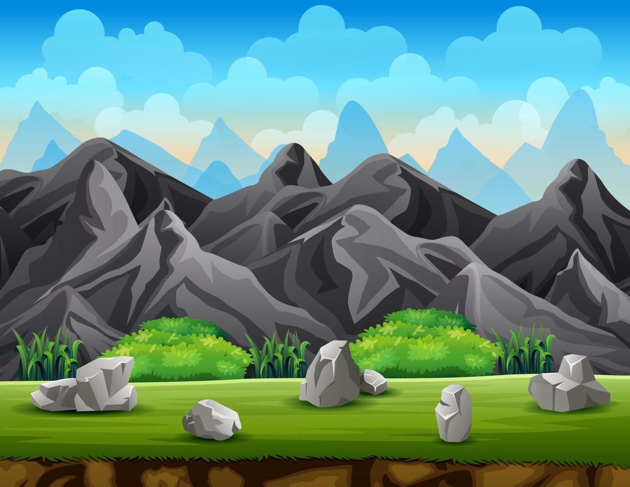 A natural rocky mountain background vector