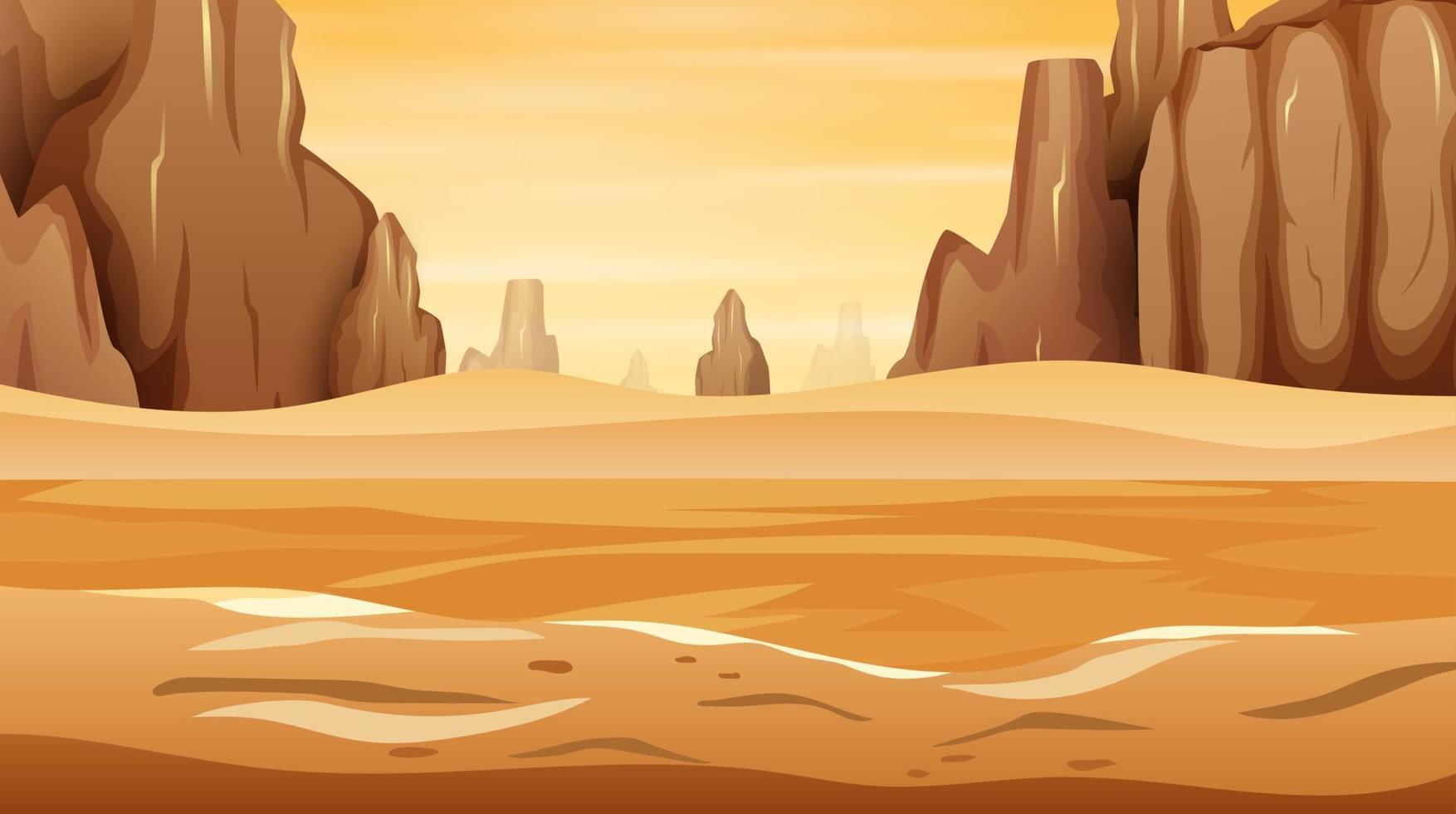 A western desert landscape with rock cliff mountain vector