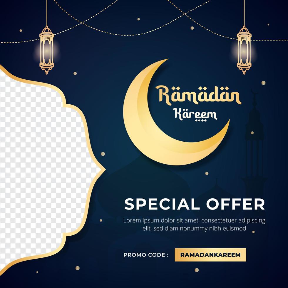 Ramadan kareem banner social media post illustration design template vector