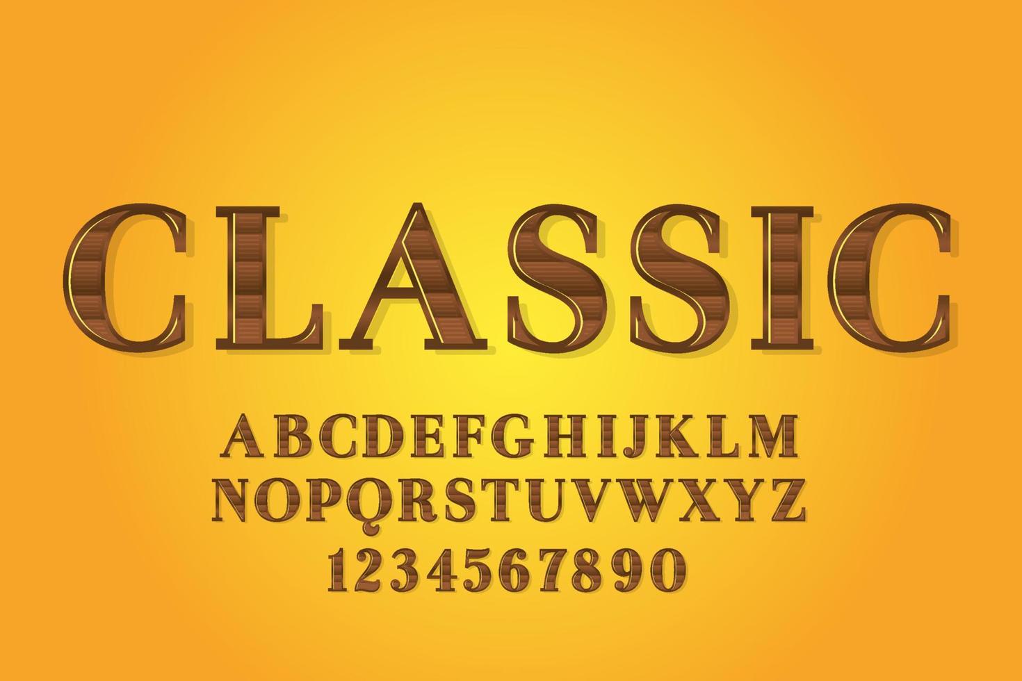 decorative gold black Font and Alphabet vector