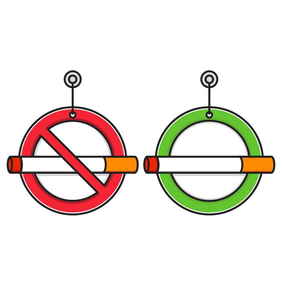 señal de no fumar y zona de fumadores vector