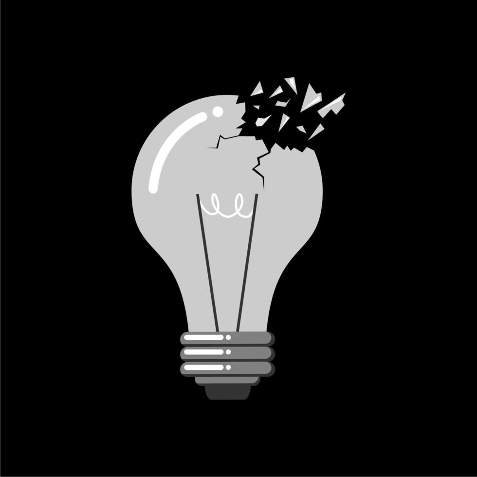 broken bulb illustration vector