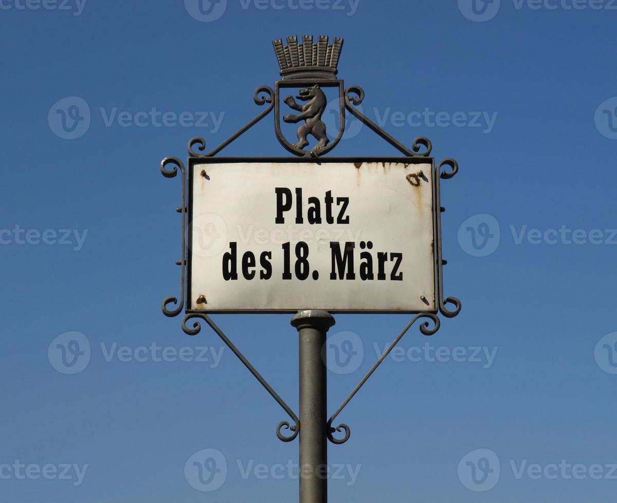 Platz der 18 Maerz sign, Berlin photo