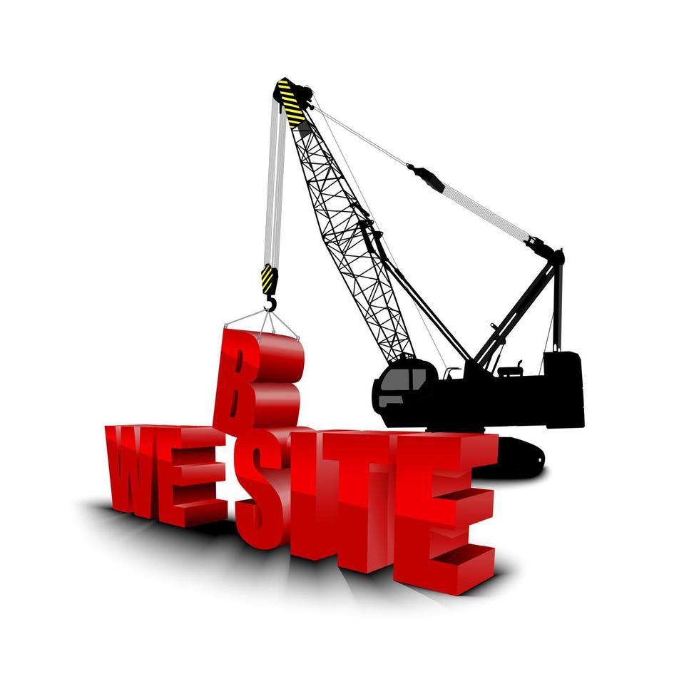 Construction site crane building background vector