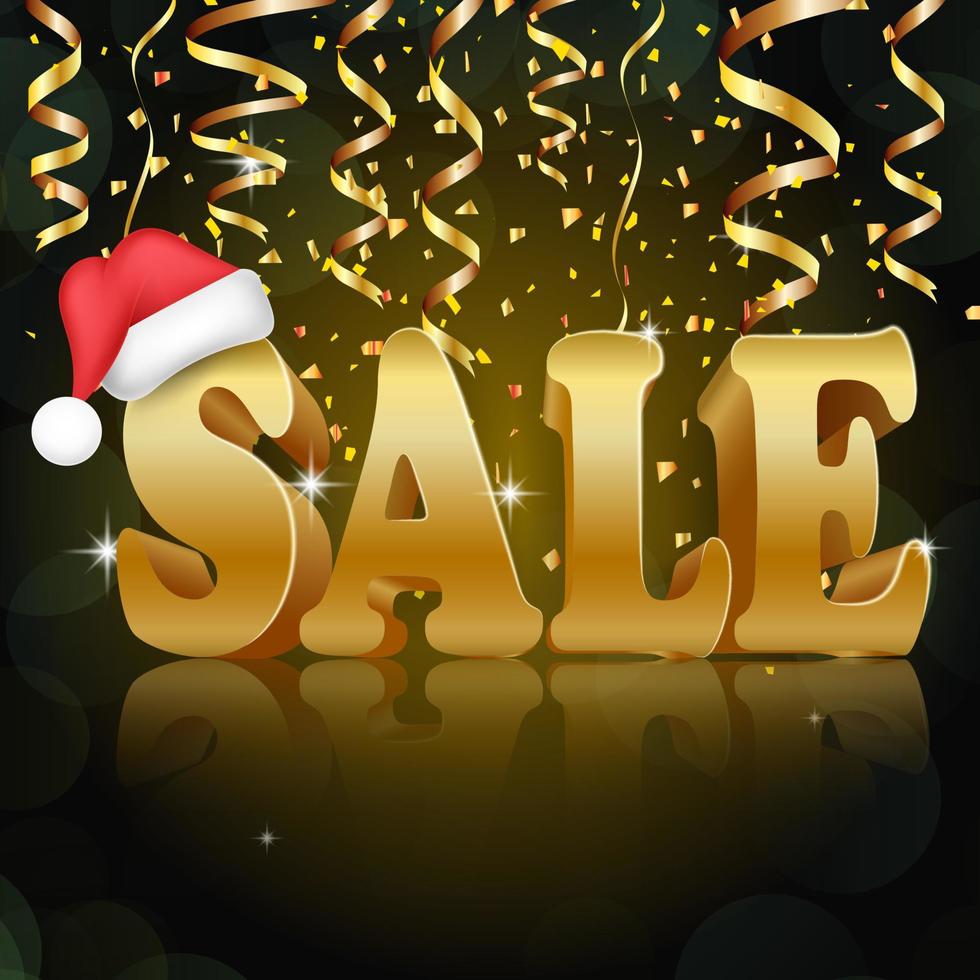 Golden sale on the black background. vector