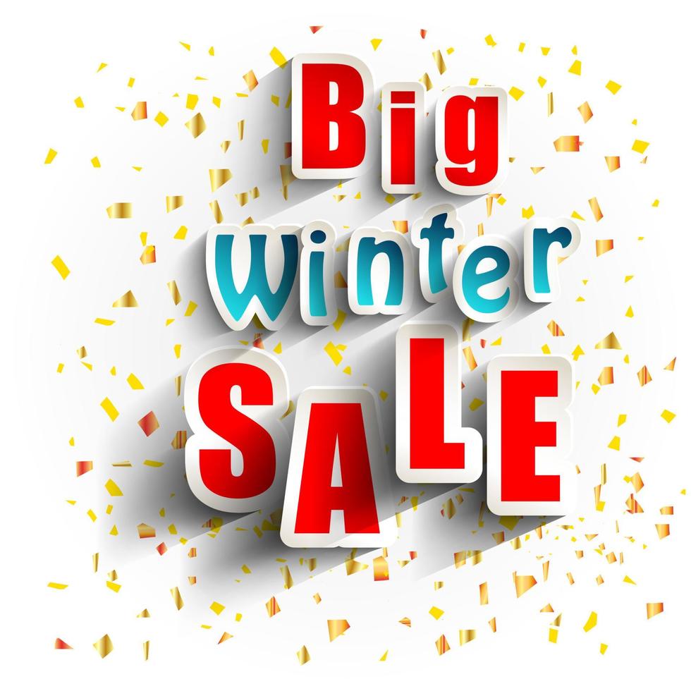 Big winter sale background banner vector