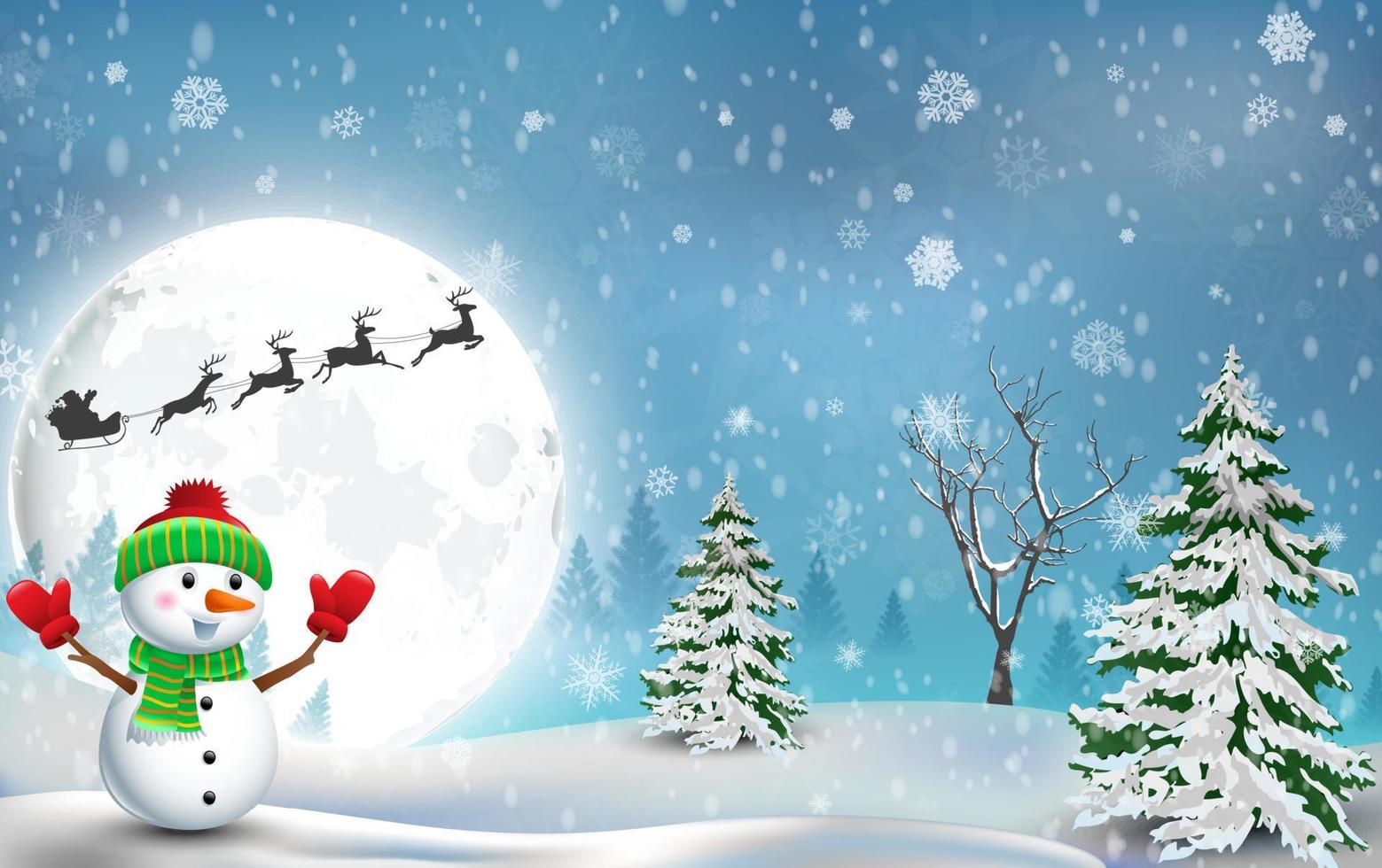 Happy Snowman Christmas background vector