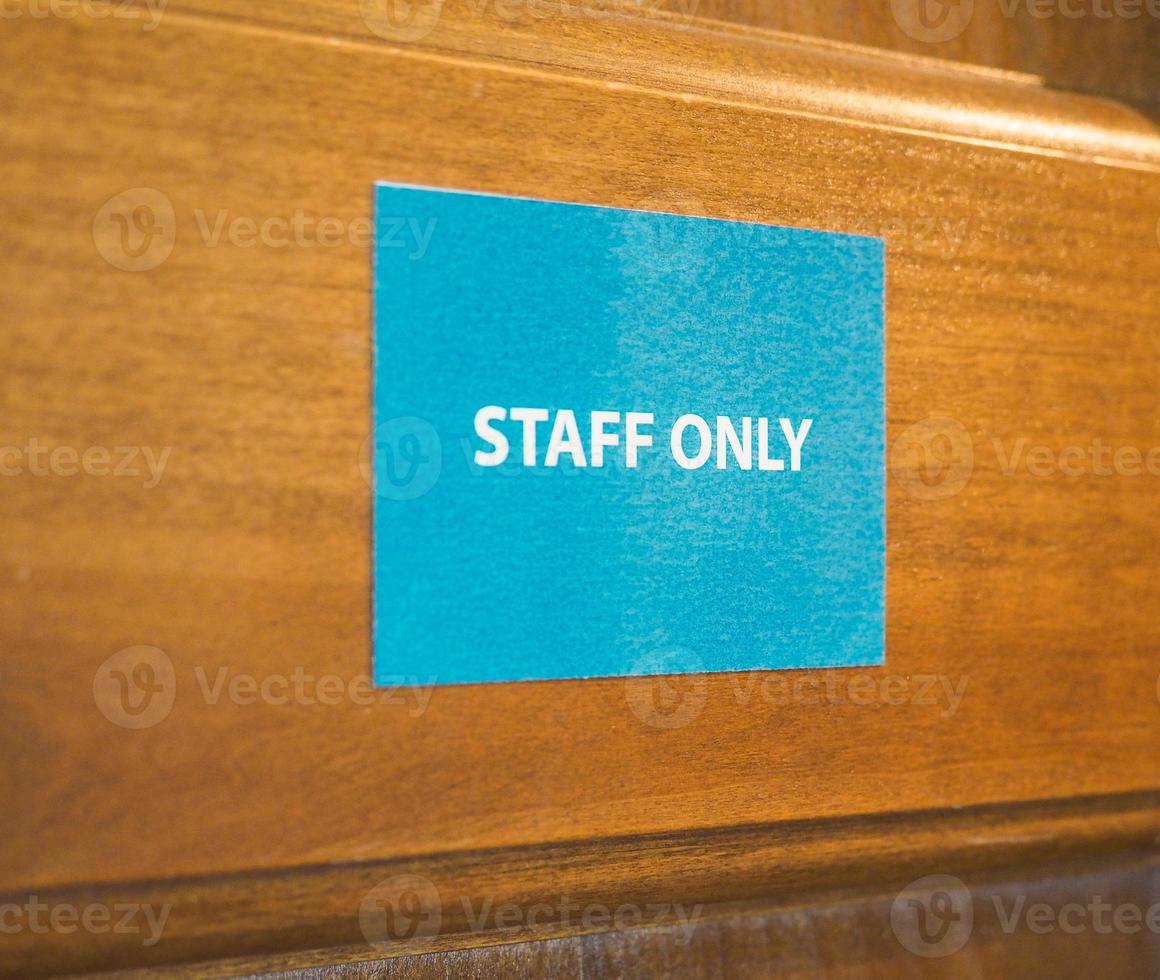 staff only sign photo