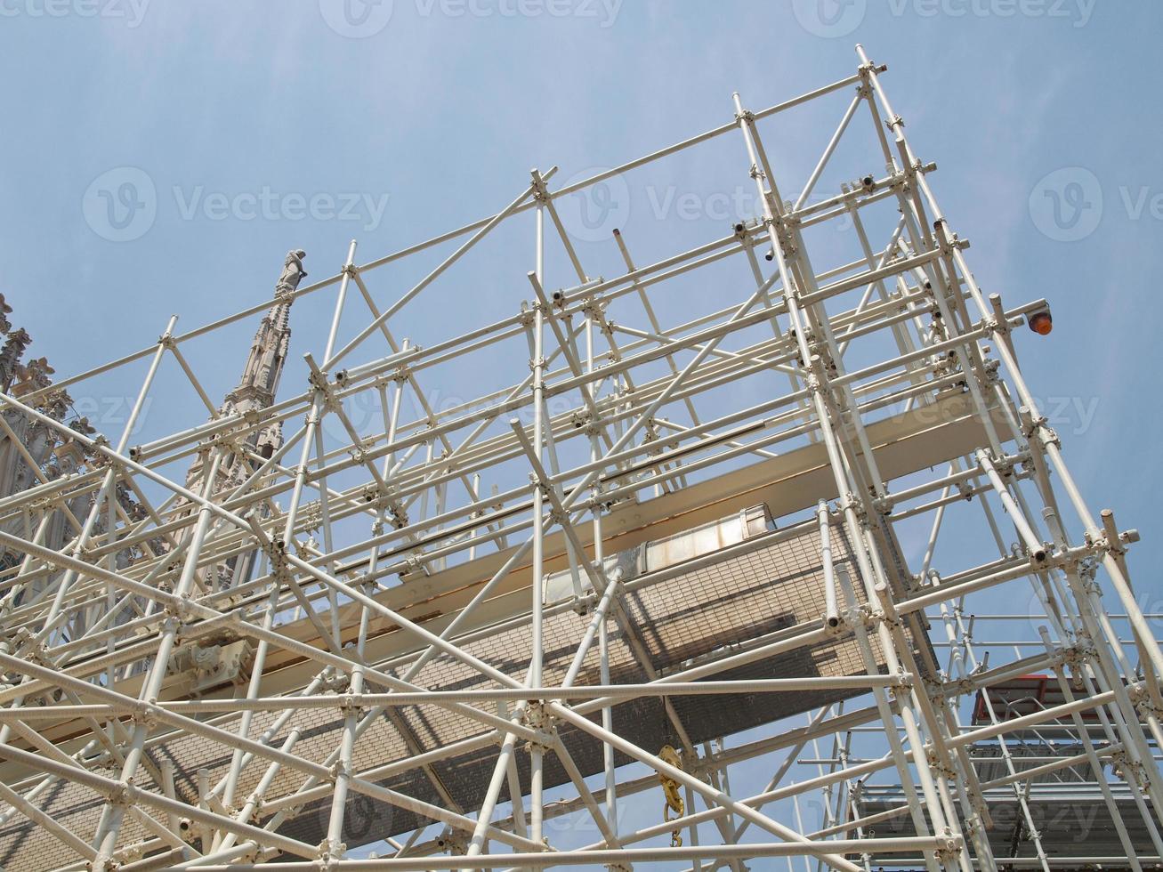 Scaffold in building site photo
