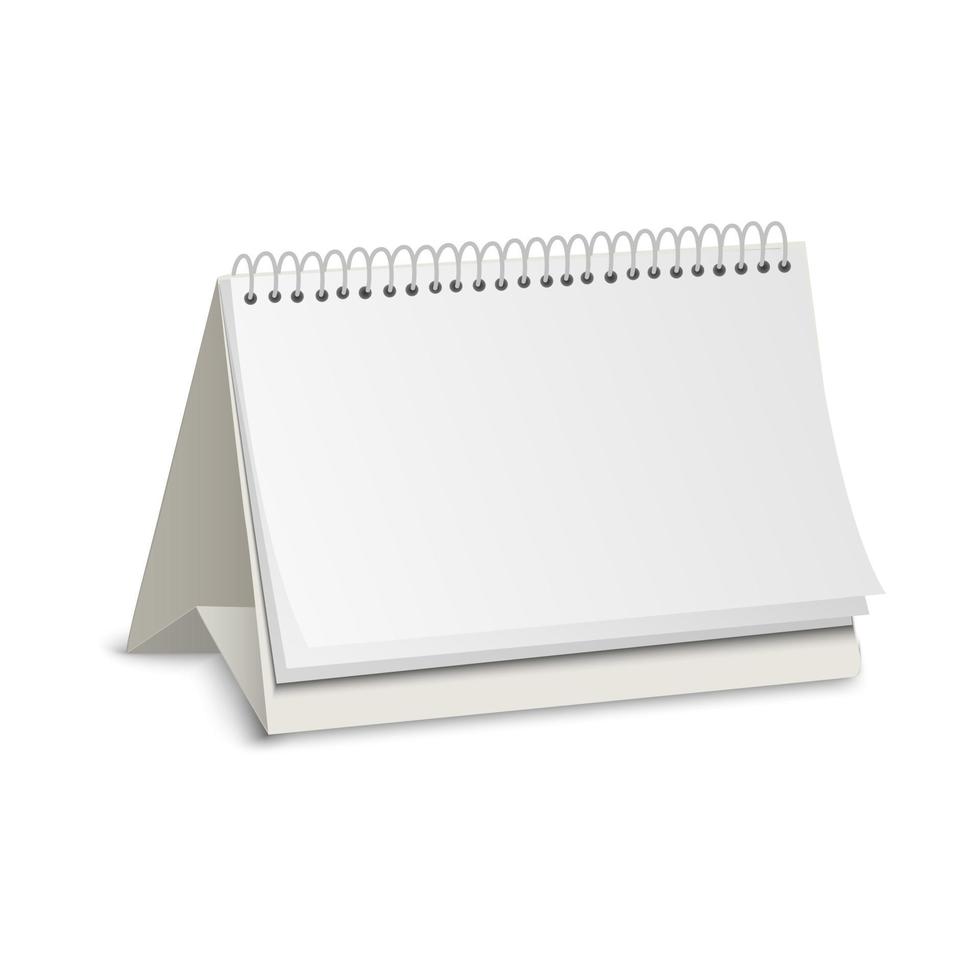 calendario de papel en blanco. vector