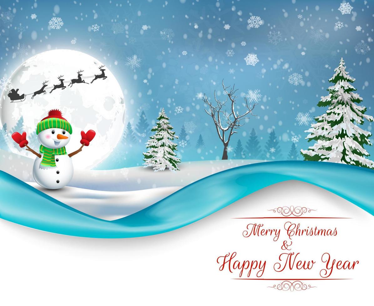 Happy Snowman Christmas background. vector