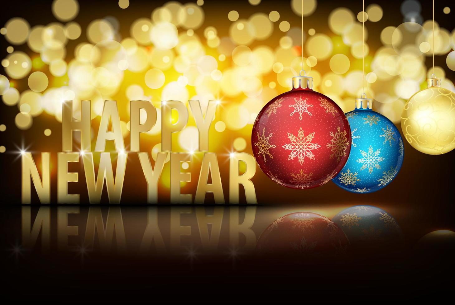 Happy new year Beautiful Bokeh background vector