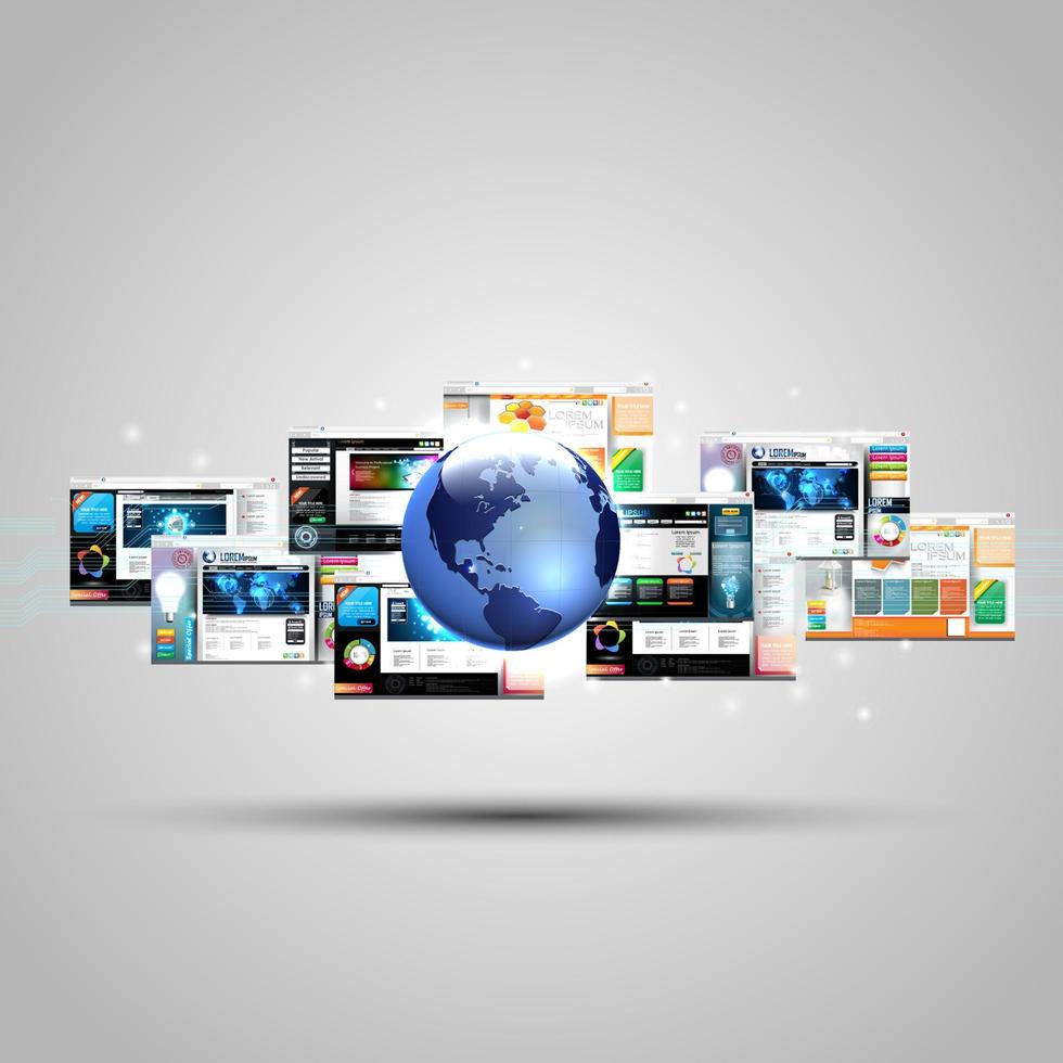 World with illustration of template. vector