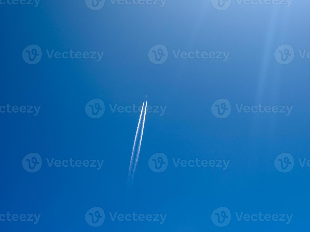 plane trails with copy space photo