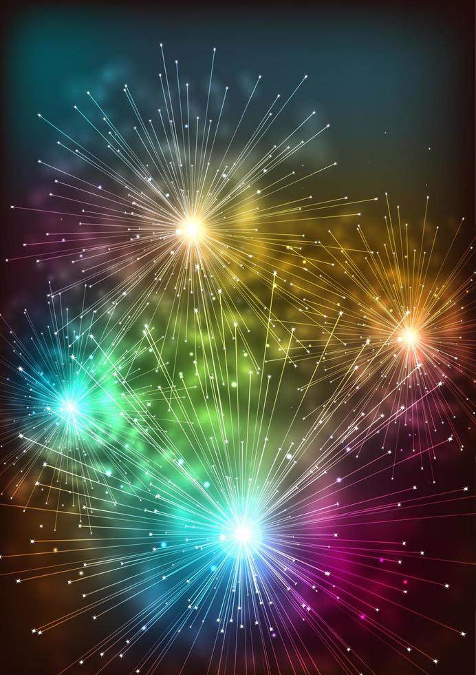 firework. isolated on black background. vector