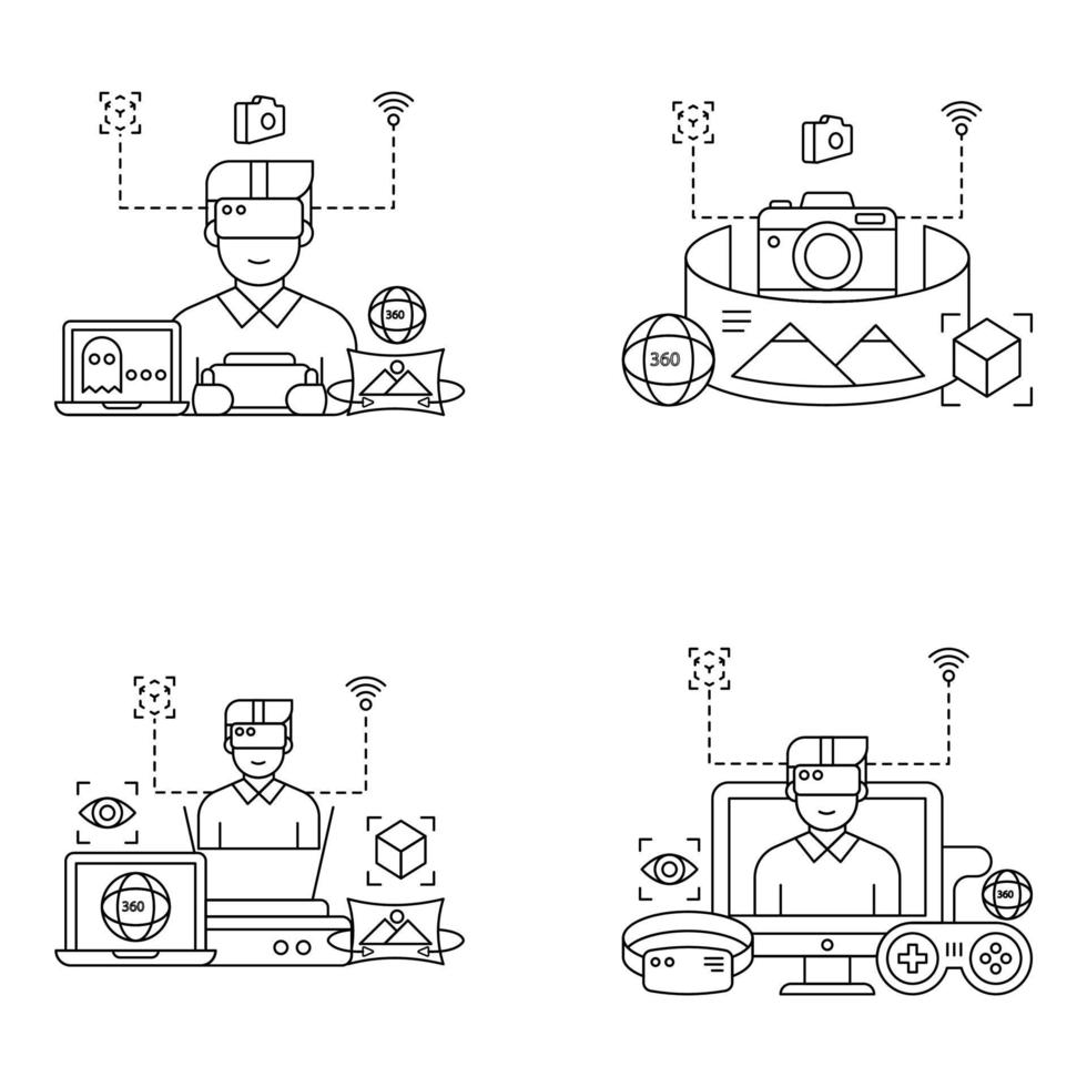 Pack of Misc Linear Illustrations vector