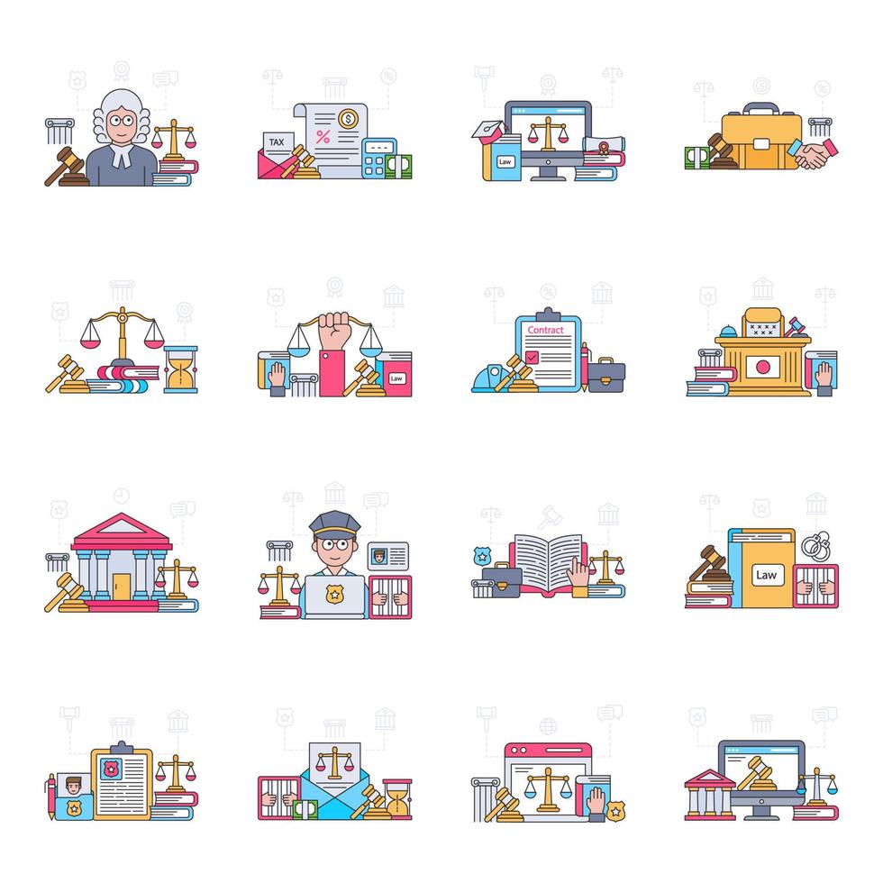 Ilustraciones de pack misc flat vector