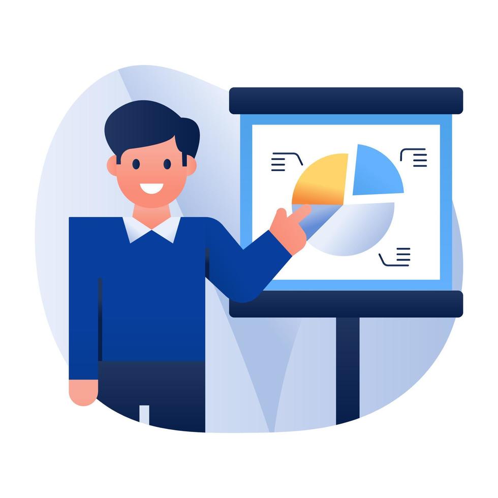 Editable design icon of business presentation vector