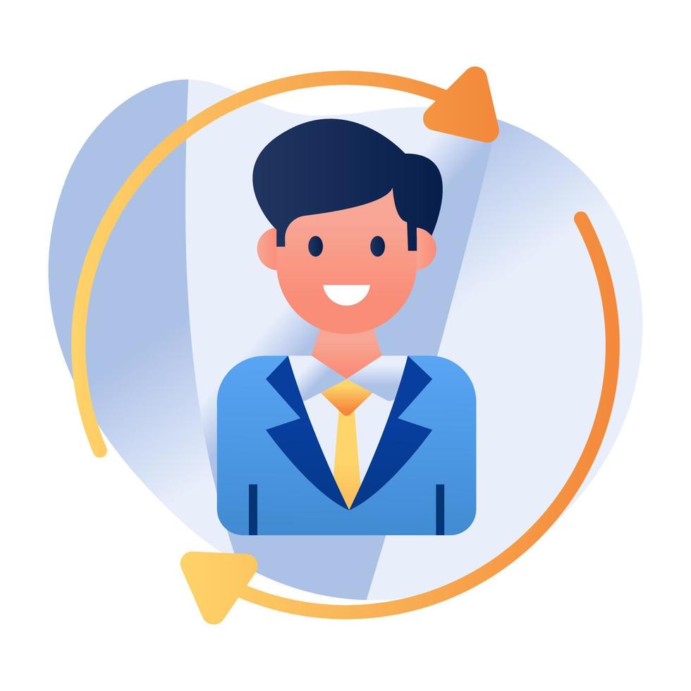 Employee turnover icon, editable vector
