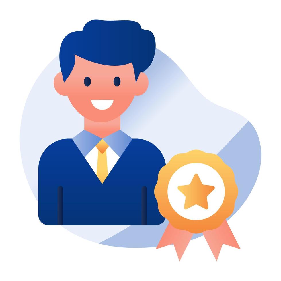 Avatar with badge, colorful design icon of best employee vector