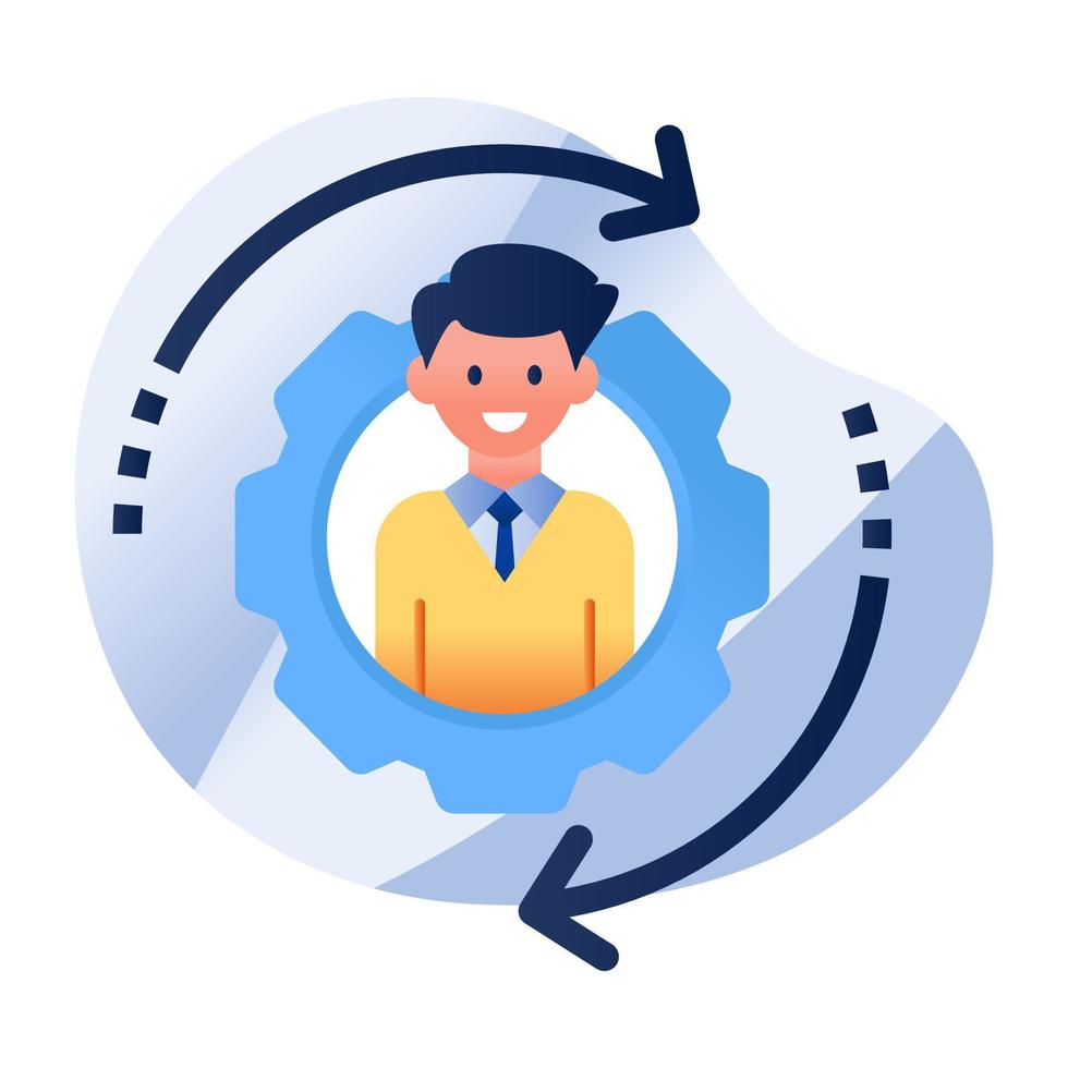 Employee turnover icon, editable vector