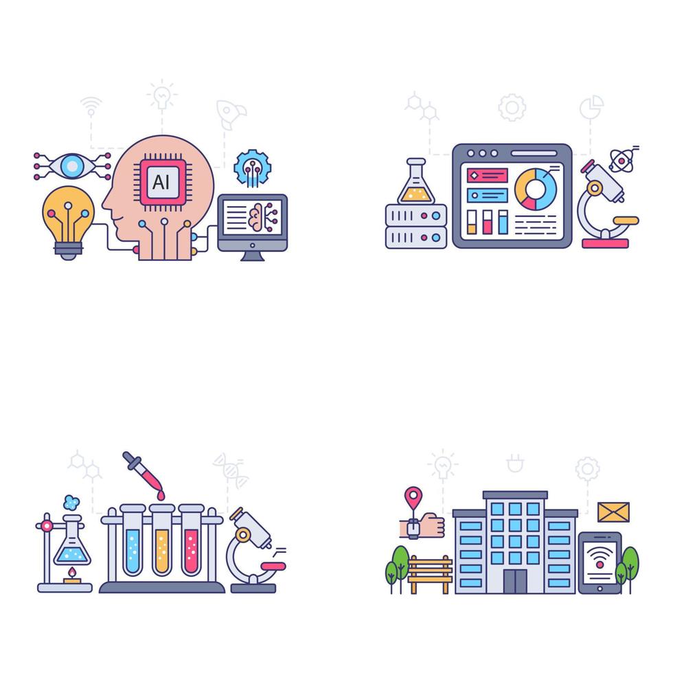 Pack of Misc Flat Illustrations vector