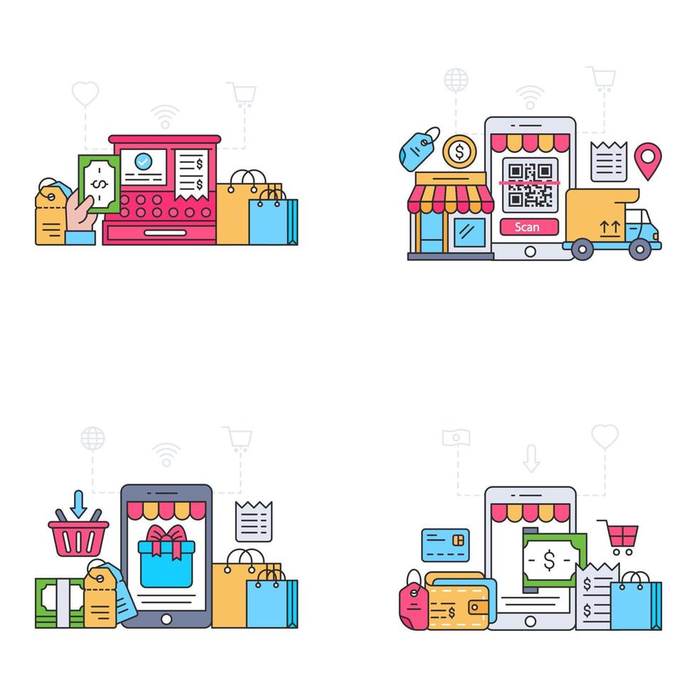 Ilustraciones de pack misc flat vector