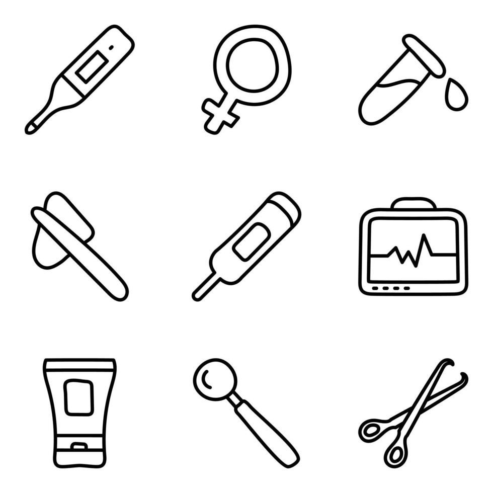 Pack of Medical And Pharmaceutical Icons vector