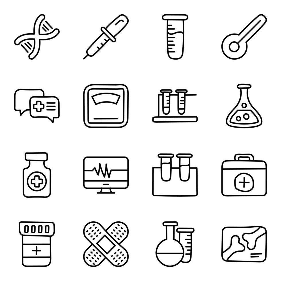 paquete de iconos de medicamentos vector