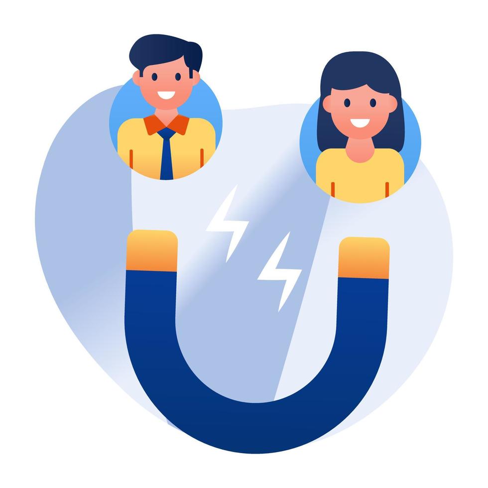 Conceptual flat design icon of attract customers vector