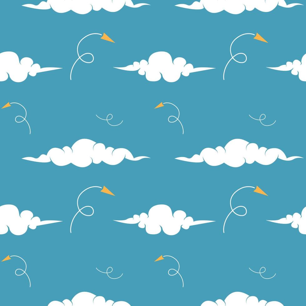 Seamless Pattern Repeatable Texture Summer Spring Cloud Sky Wind Breeze vector