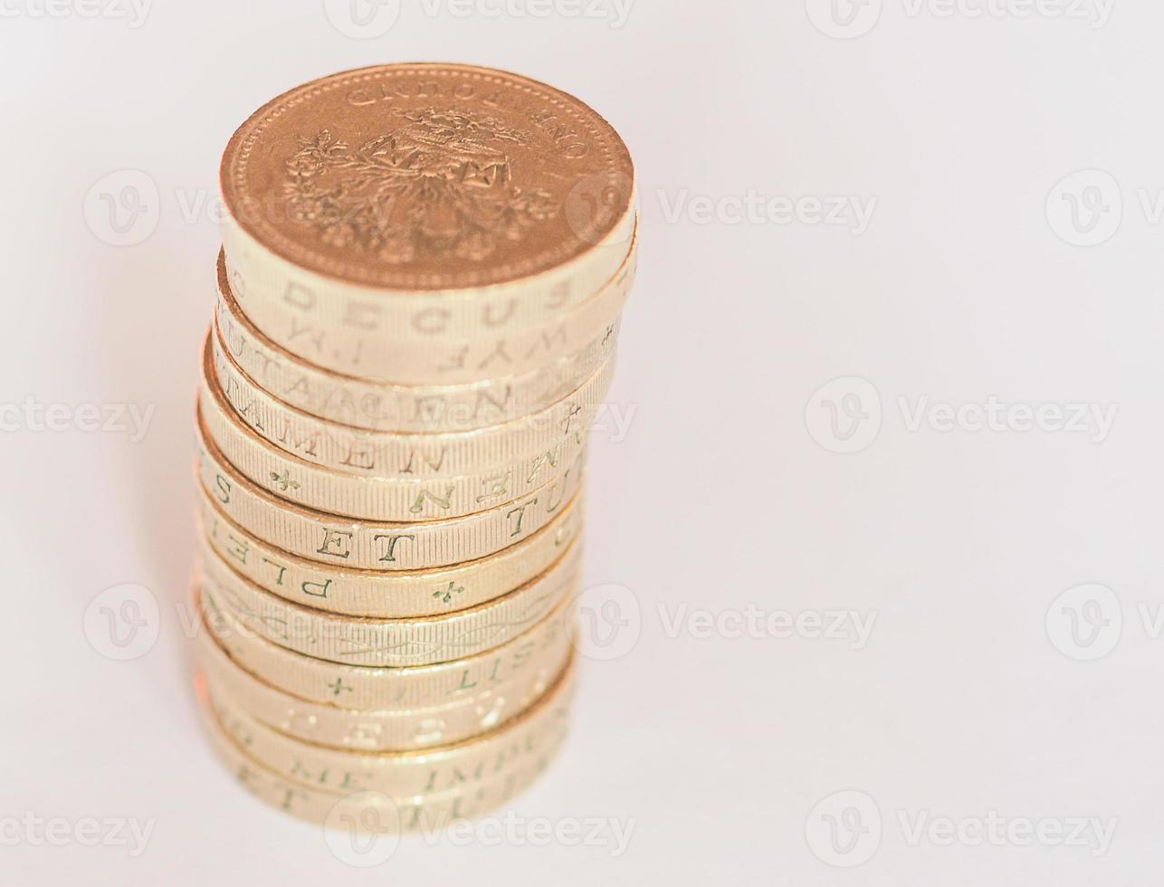 Pound coin pile photo