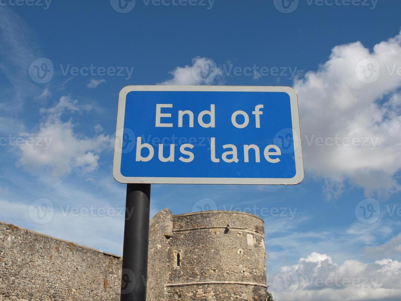 End of bus lane photo