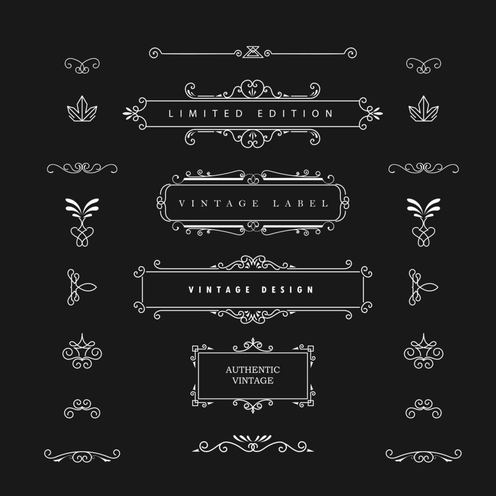 Vintage Design Vector Elements. Flourishes calligraphic