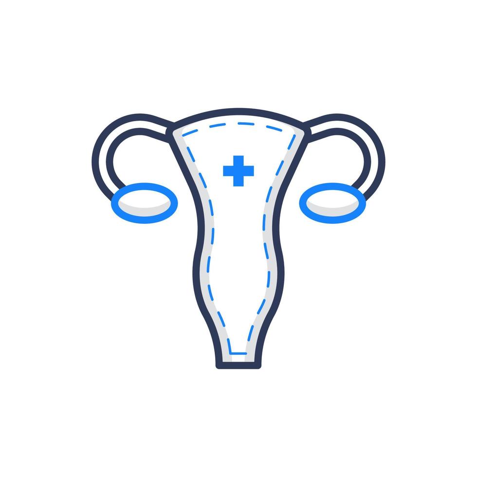 sistema reproductivo femenino, ilustración de icono médico vector