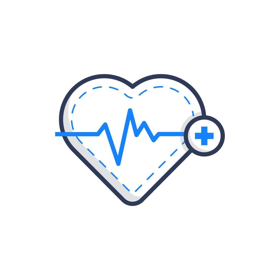 ilustración del icono médico del latido del corazón vector