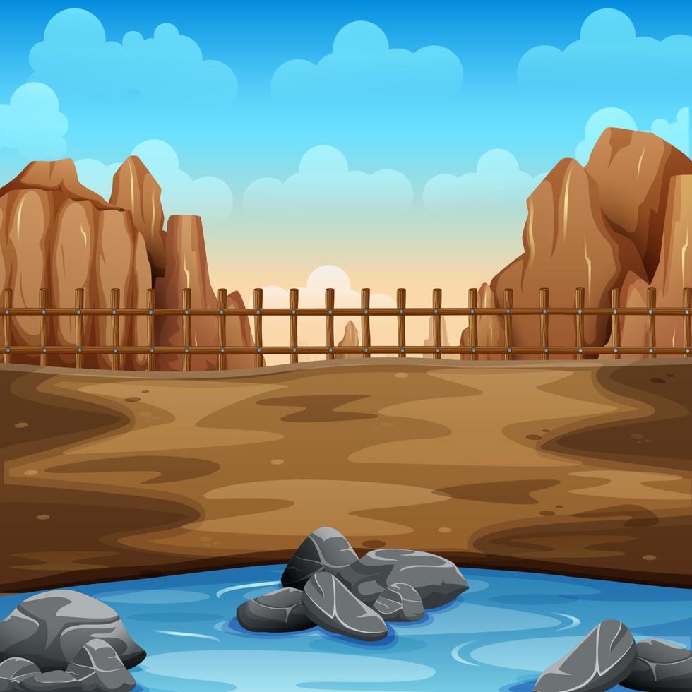 Summer wilderness and lake on the ground vector